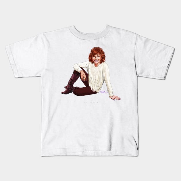 Reba McEntire - An illustration by Paul Cemmick Kids T-Shirt by PLAYDIGITAL2020